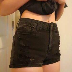 Black Jean shorts